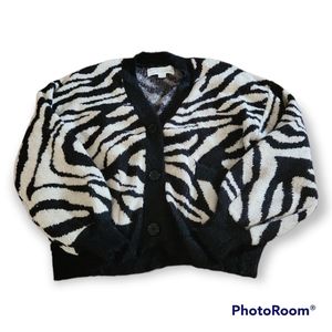 Vintage Havana Zebra Print Cardigan